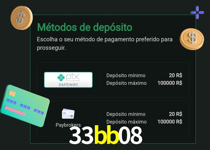 O cassino 33bb08 oferece uma grande variedade de métodos de pagamento
